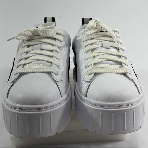 PUMA Mayze Leather Lace Up White Black Women’s Size 8 Platform Shoes # 381983-01 - Picture 3 of 16